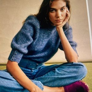 Sézane Rosalie jumper, Vintage Blue, US size medium